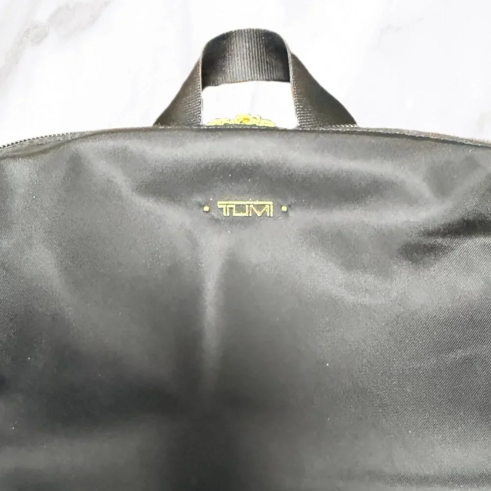 Tumi Black Nylon Packable Backpack‎ w/ Gold Hardware, OS